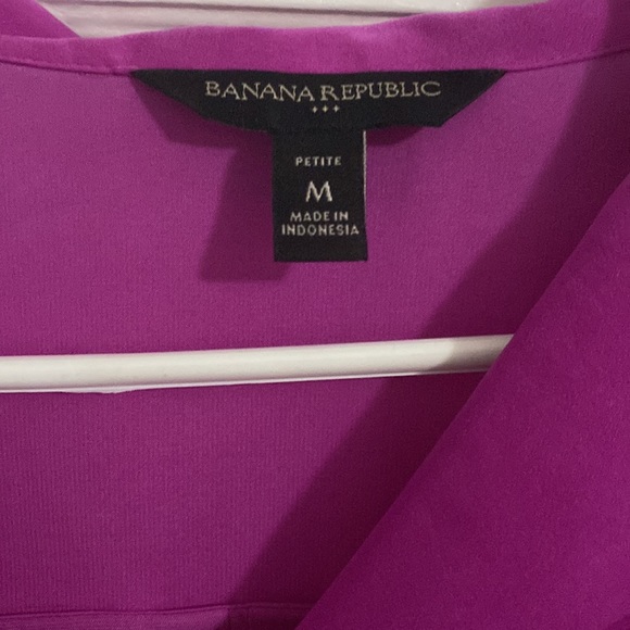 Banana Republic bright purple long-sleeved button down blouse - Picture 2 of 4